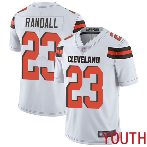 Cleveland Browns Damarious Randall Youth White Limited Jersey #23 NFL Football Road Vapor Untouchable->youth nfl jersey->Youth Jersey